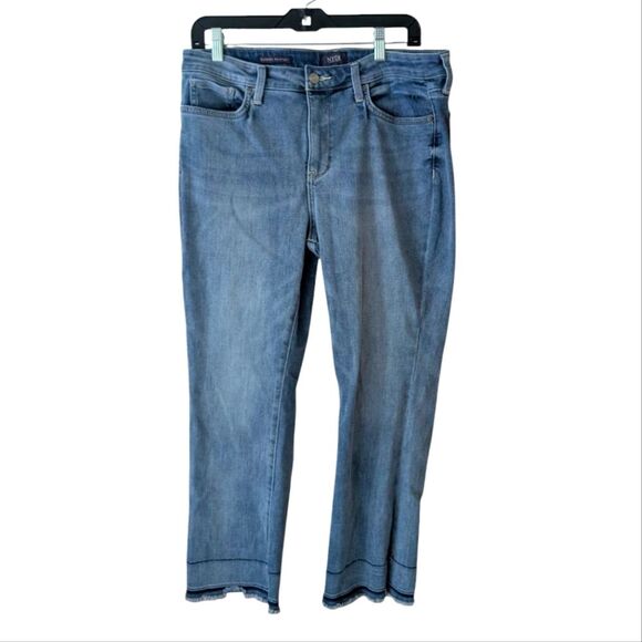 NYDJ Lift Tuck Technology Barbara Bootcut Fray Size 12 Jeans - Picture 1 of 8